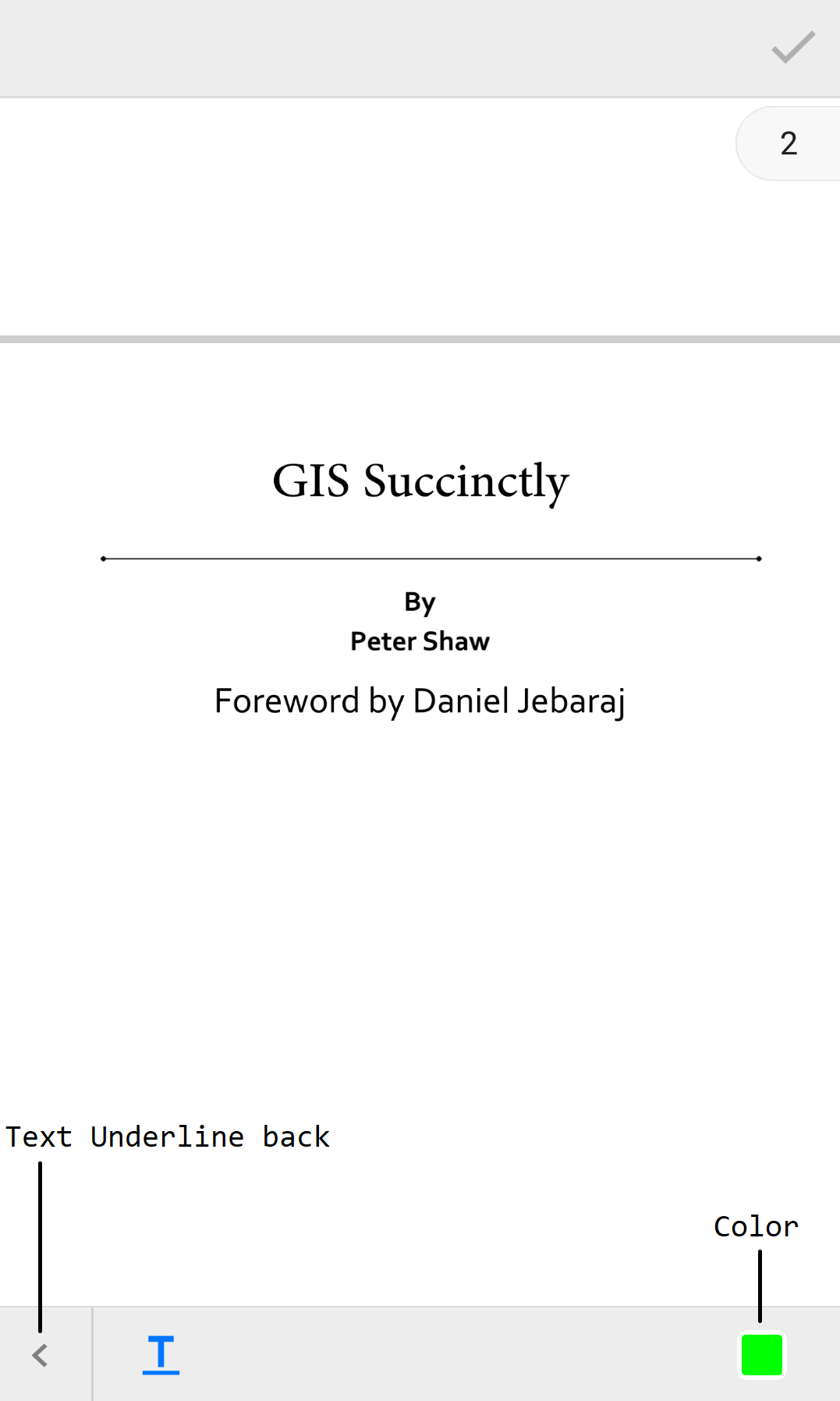 Underline annotation Toolbar
