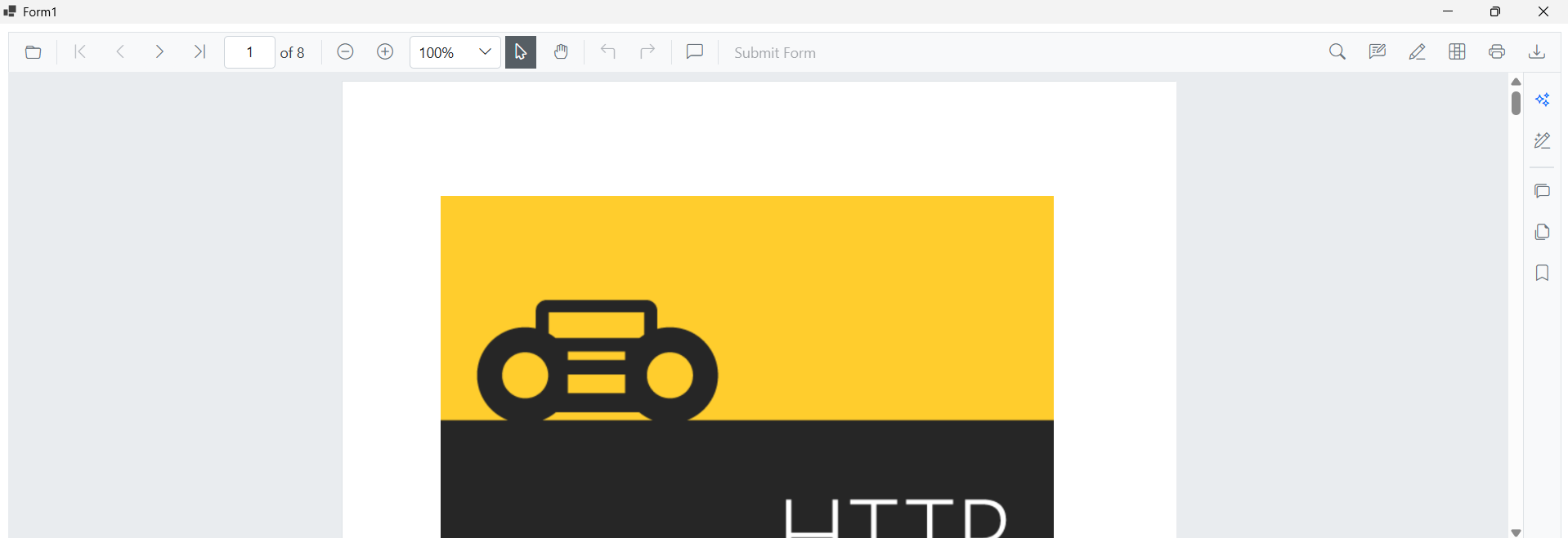 WinForms Blazor HybridApp Smart PDF Viewer rendering in browser