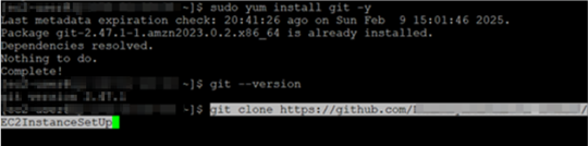 Clone git repo