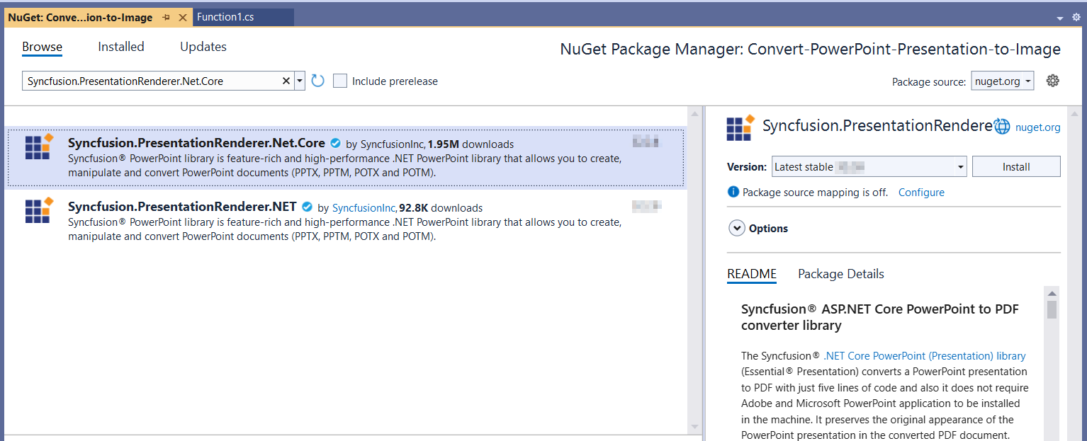 Install NuGet packages