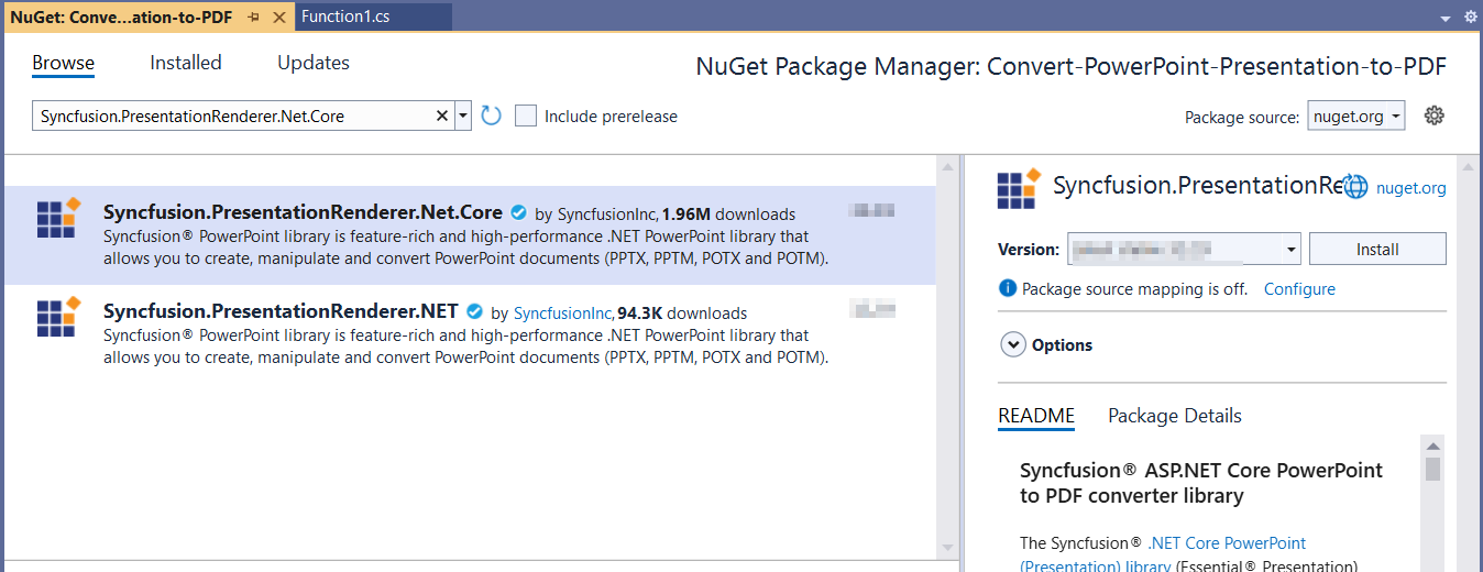 Install NuGet packages