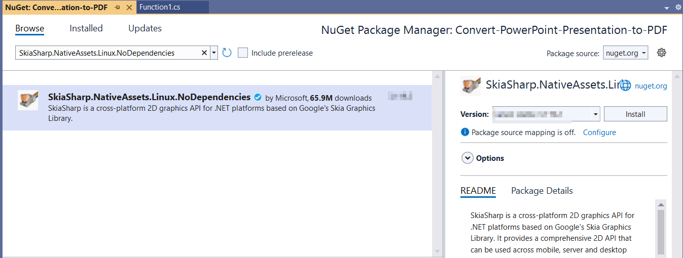 Install NuGet packages