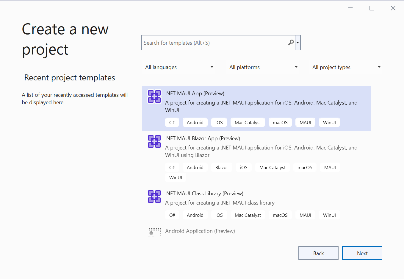 Create the MAUI app in Visual Studio