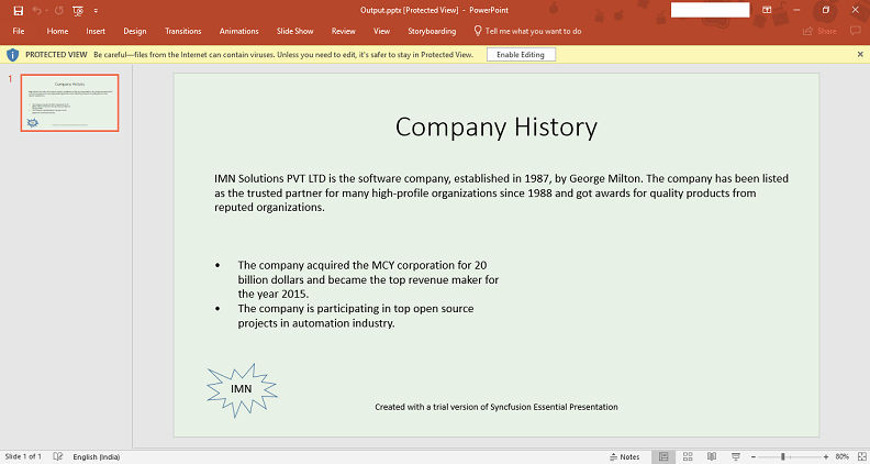 Create PowerPoint document in Azure App Service on Linux