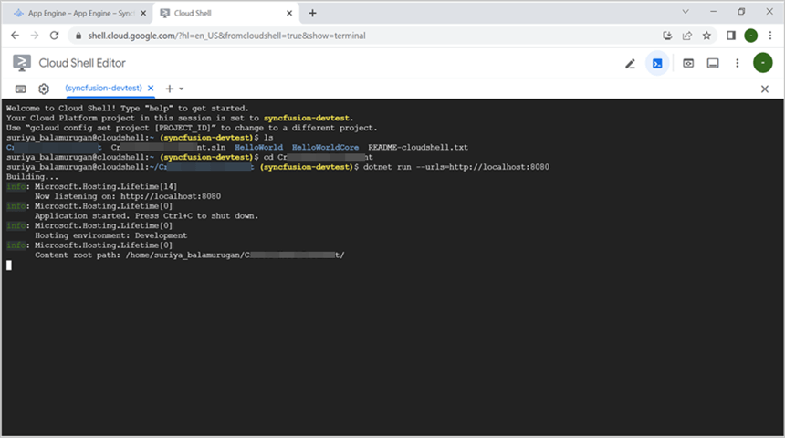 Run the application using command