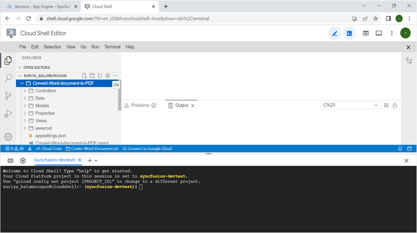 Open the Home Workspace