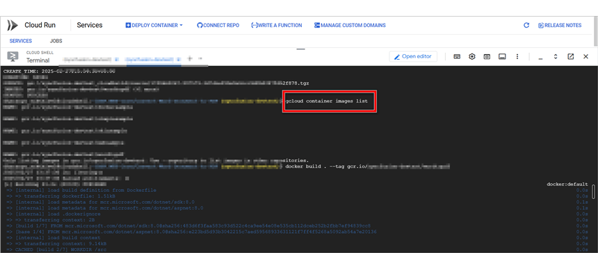 Stored container images in GCR