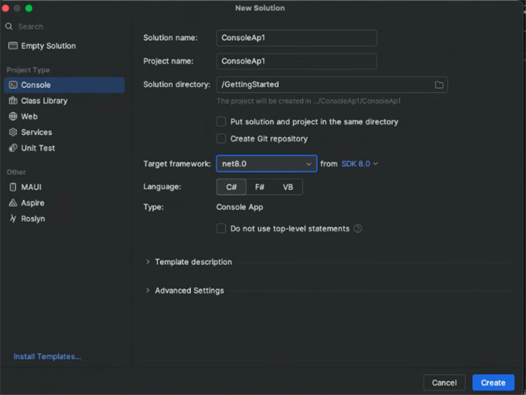 Creating a new .NET MAUI App in JetBrains Rider