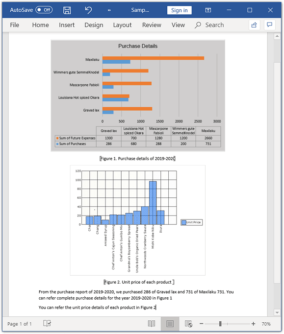 Output document of Bookmark referred in SEQ field