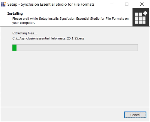 Installer extraction wizard