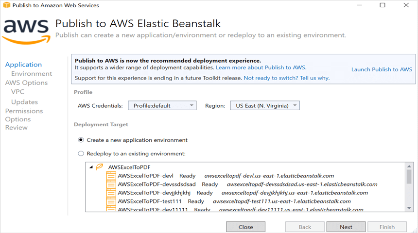 Deployment Target in AWS Ealastic Beanstalk