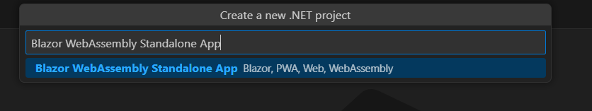Choose Blazor Web app from template