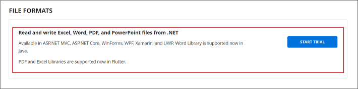 Trial and downloads of Syncfusion Essential Studio