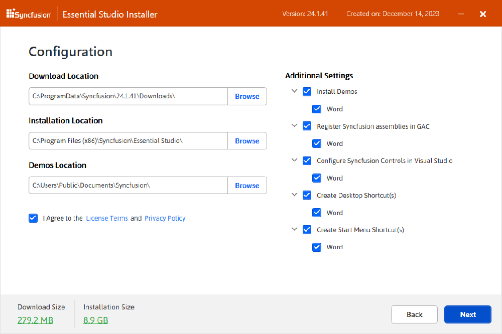 Install and samples location for install