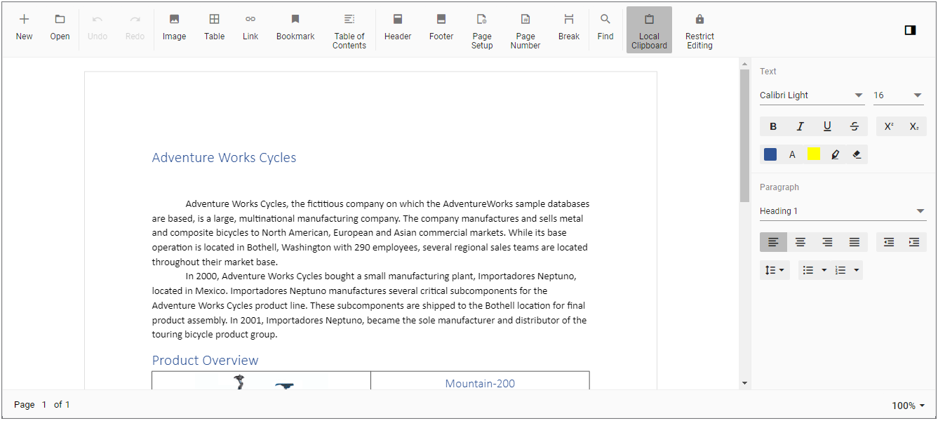 Blazor DocumentEditor