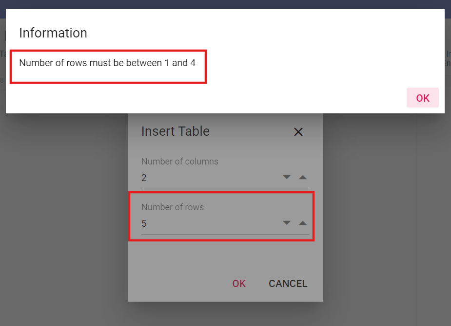 Row Limit Alert