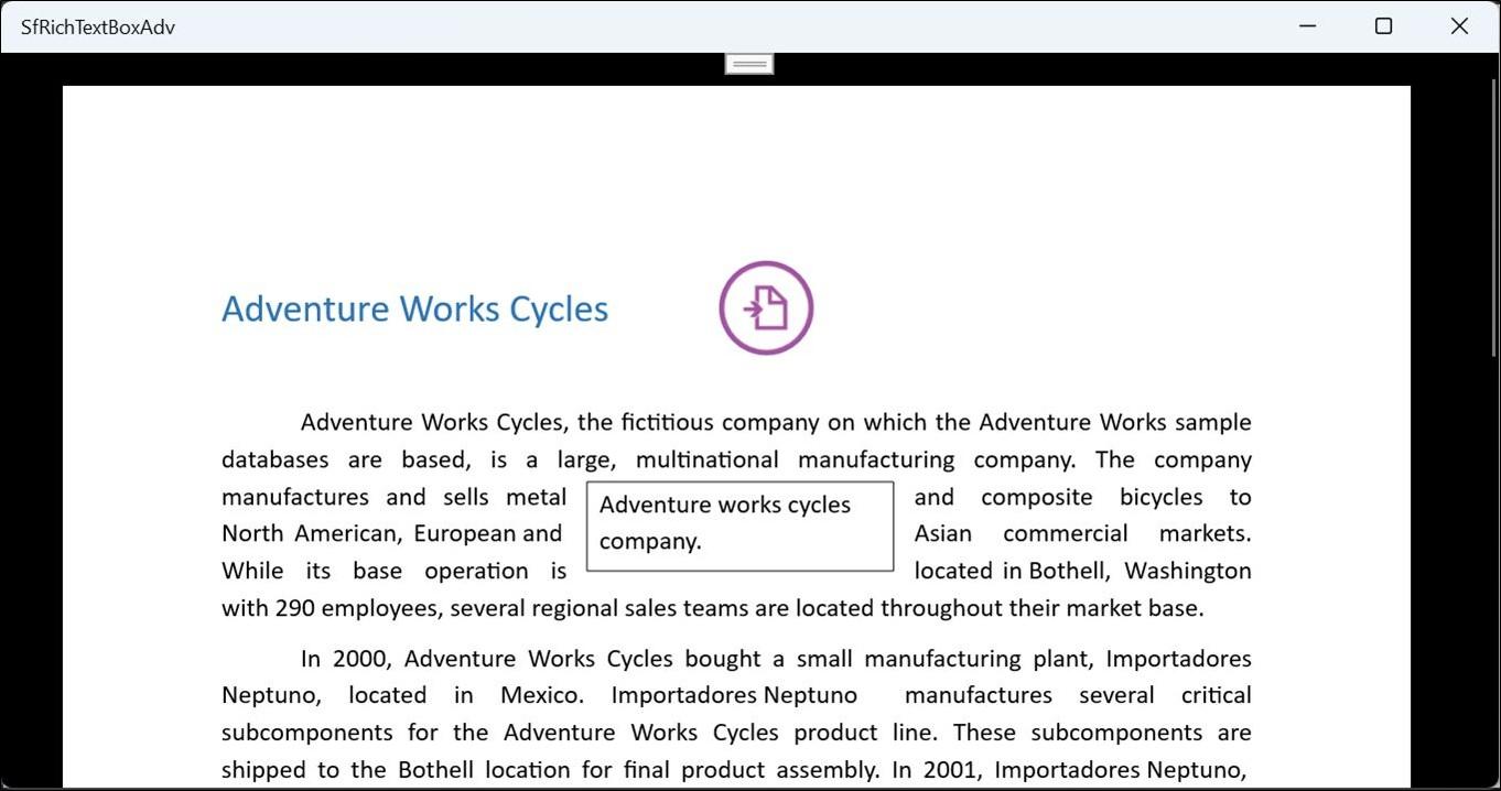 UWP SfRichTextBoxAdv Control