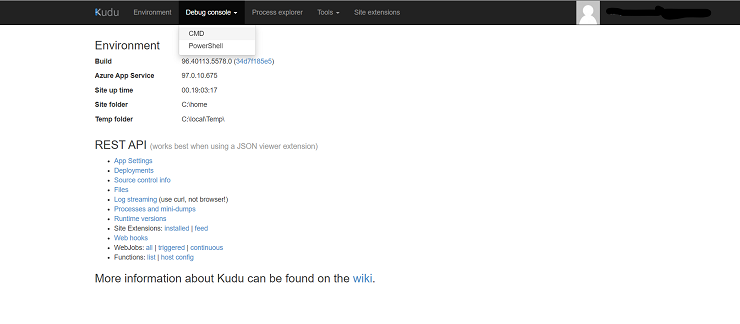 Debug console 