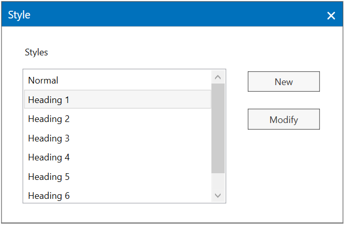 WPF DOCX Editor displays Existing Styles