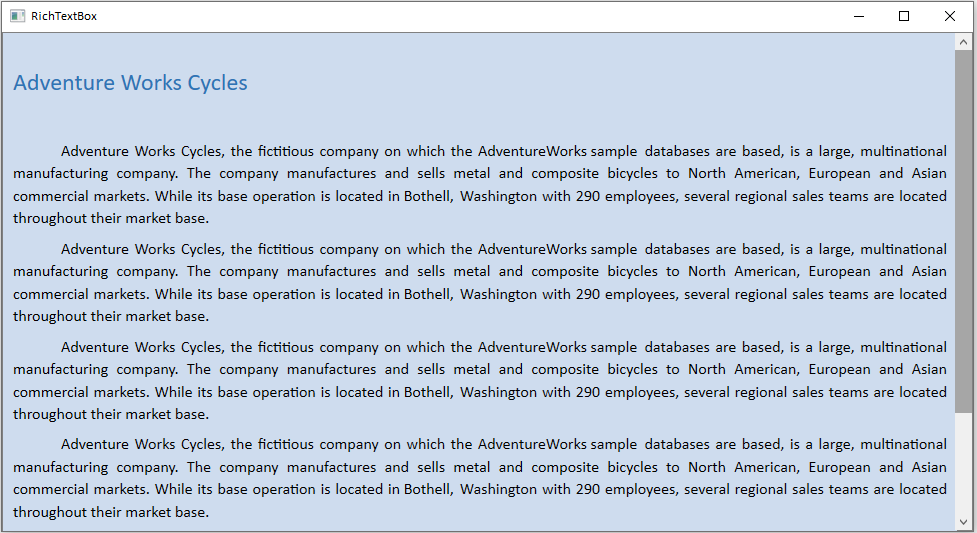 Changing Background color of Continuous Layout in WPF RichTextBox