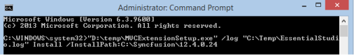 Command line arguments to install Syncfusion web sample creator from command prompt