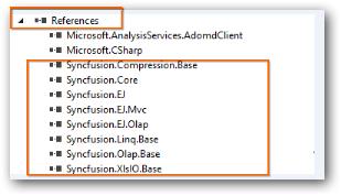 Syncfusion Essential JS 1 ASP.NET MVC required reference assemblies