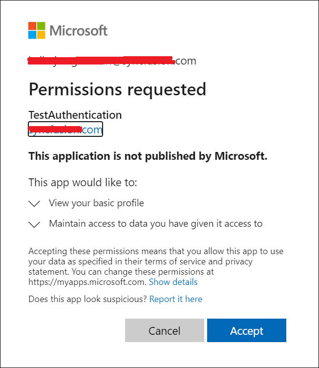 Accept permission