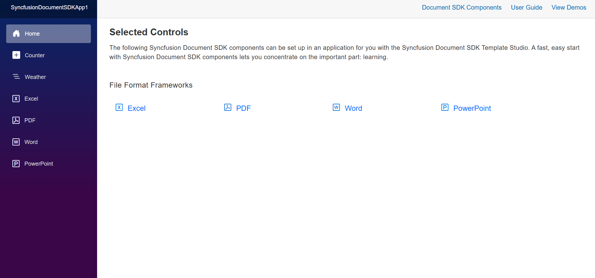 Blazor Template output page