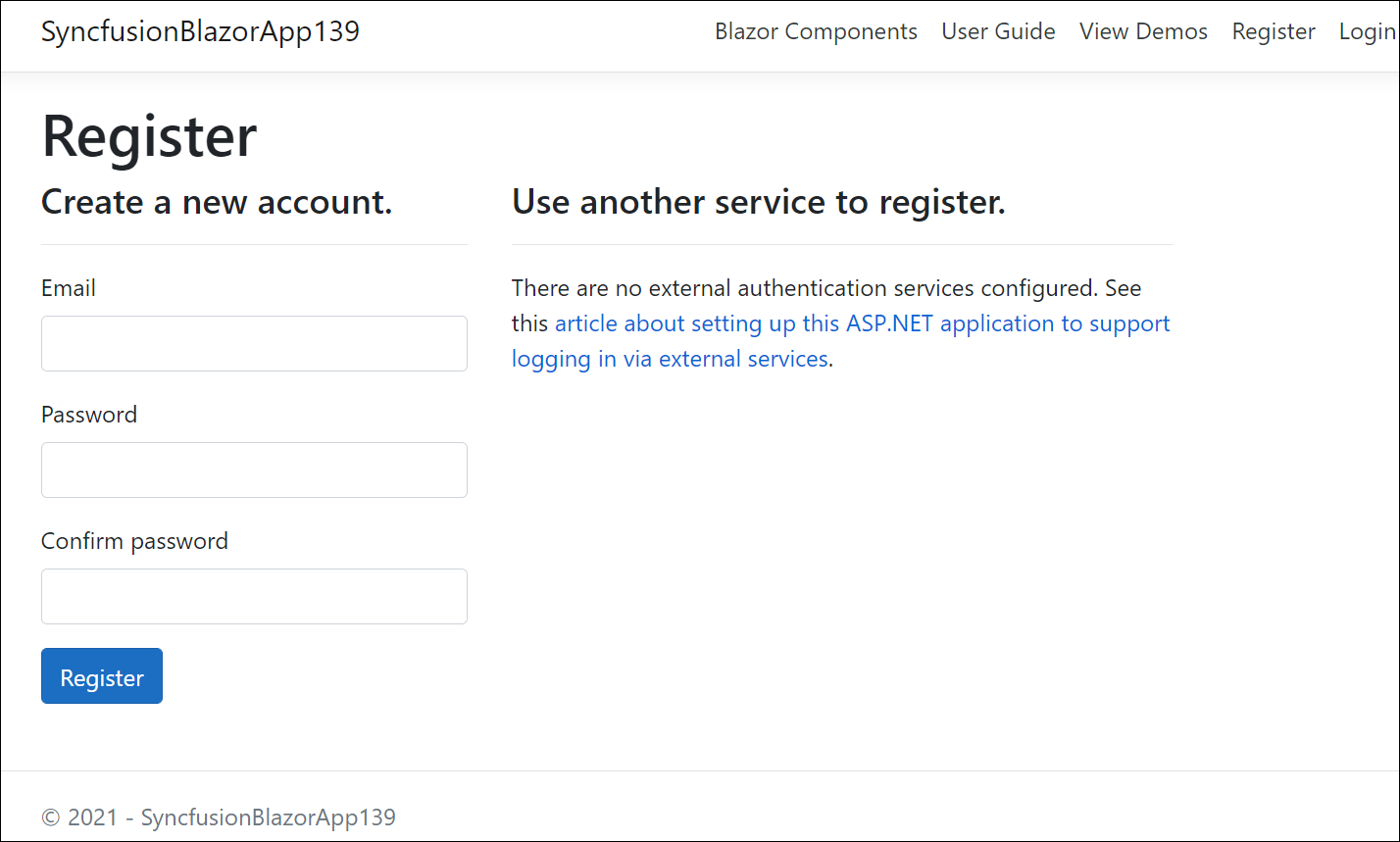 Register the application