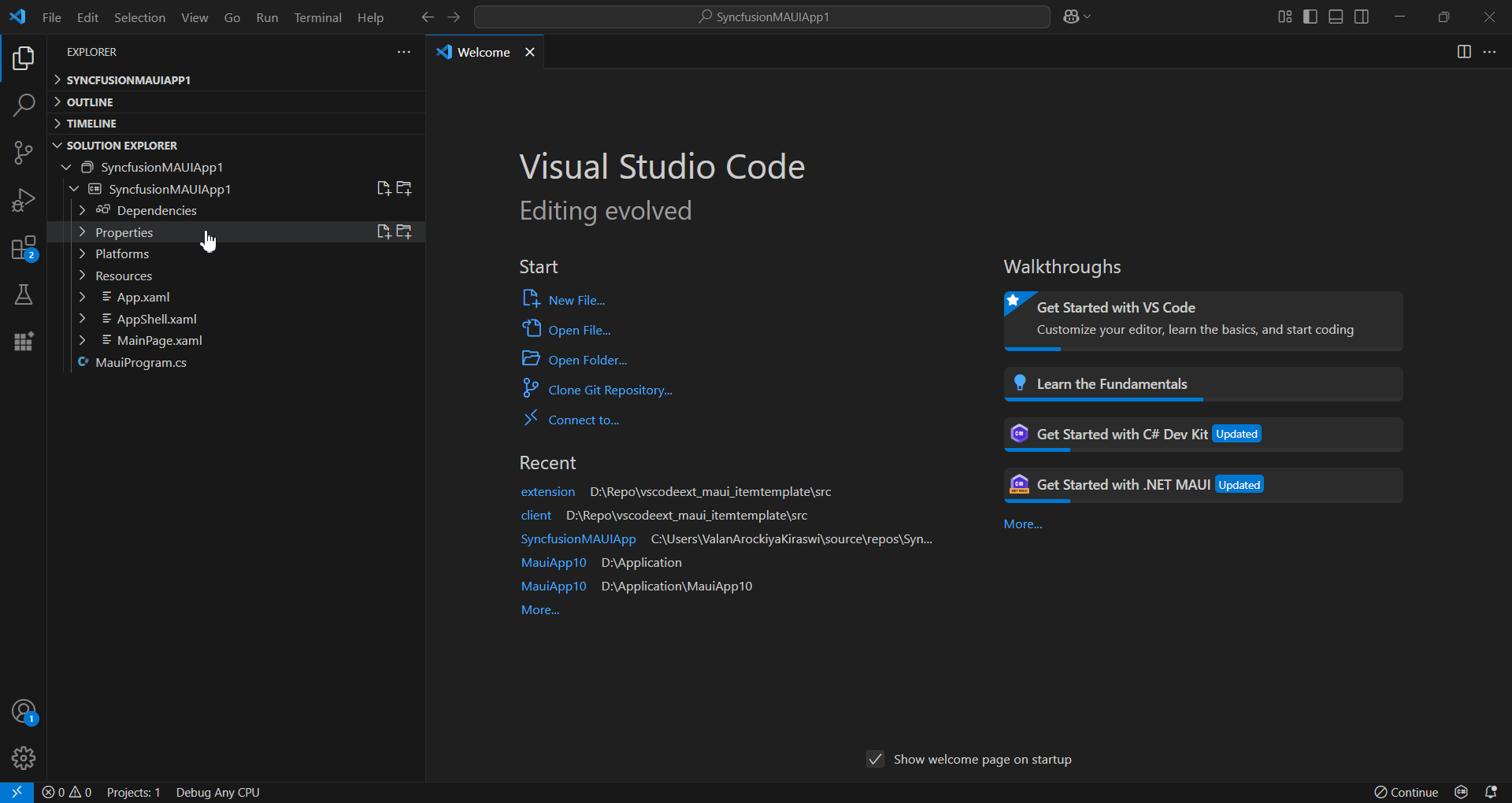 MAUI UI Kit Visual Studio Code