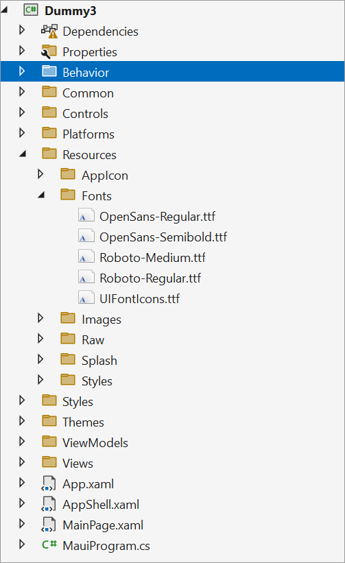 Added MVVM files in MAUI Visual Studio Intergration