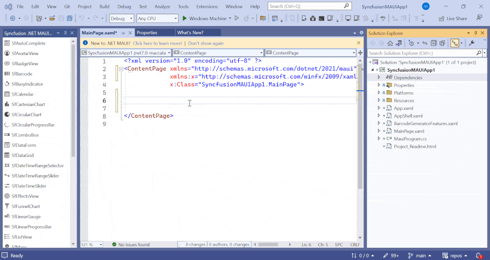 Syncfusion .NET MAUI Toolbox Wizard