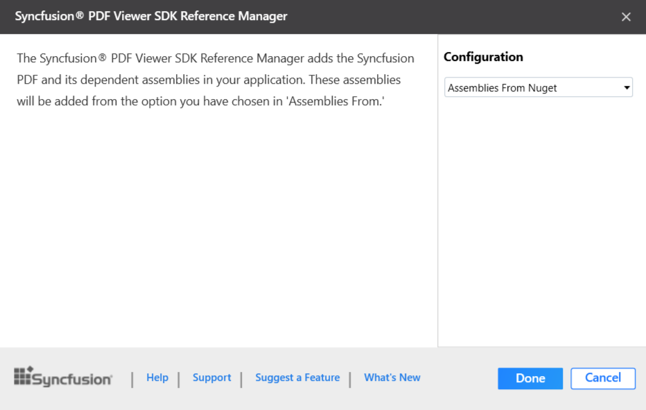 Syncfusion Reference Manger Wizard