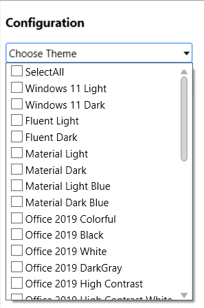 Theme option in Syncfusion Reference Manger