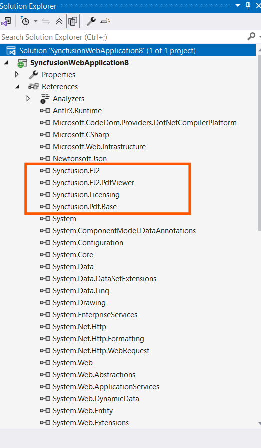 syncfusion assemblies