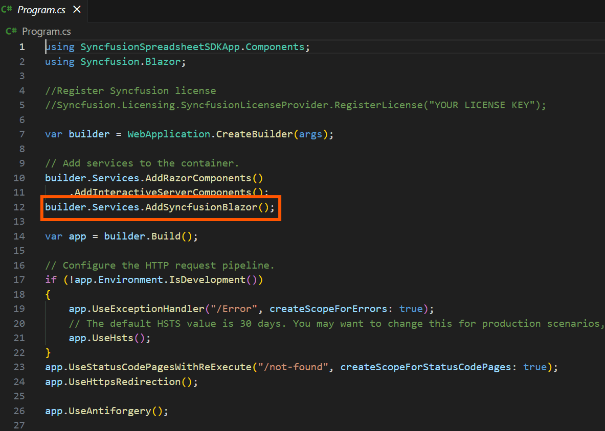 Syncfusion Configuration