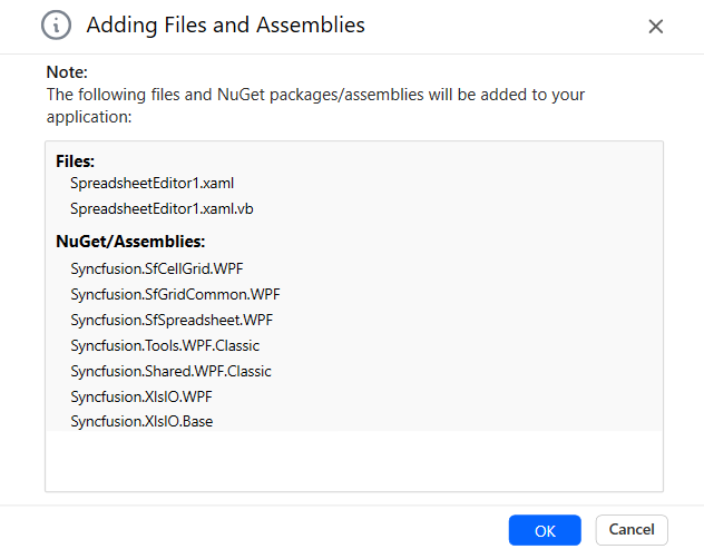 Syncfusion WPF Spreadsheet Editor SDK Item template details