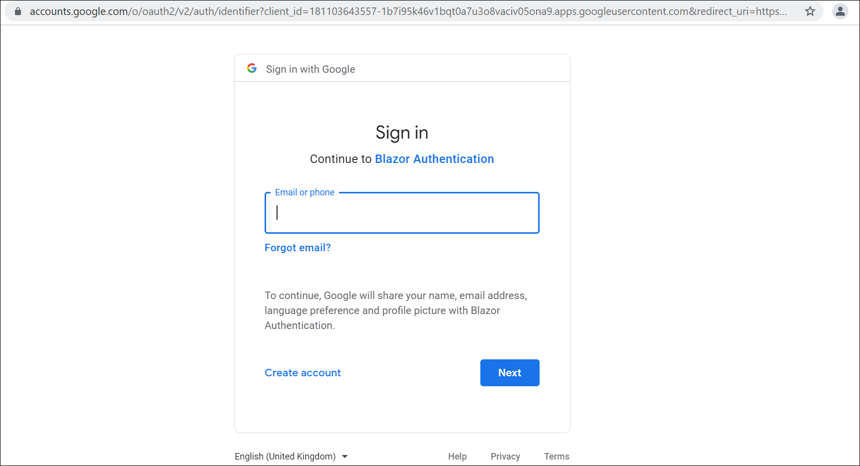 Google login