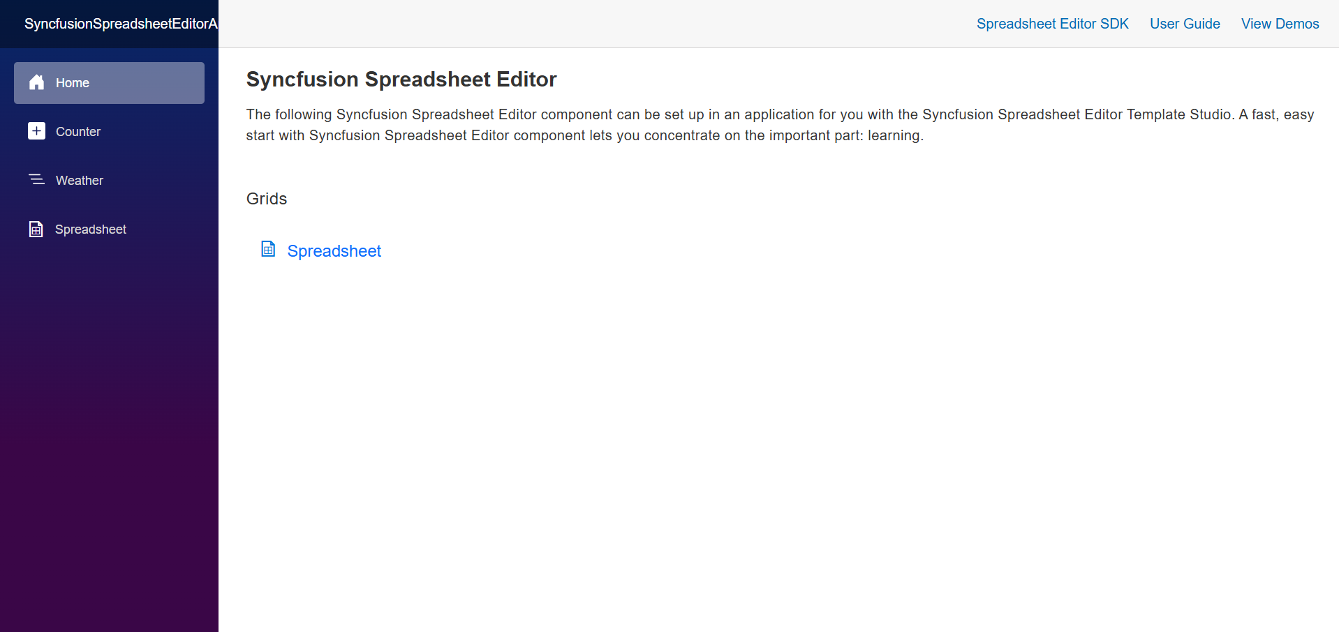 Blazor Template output page