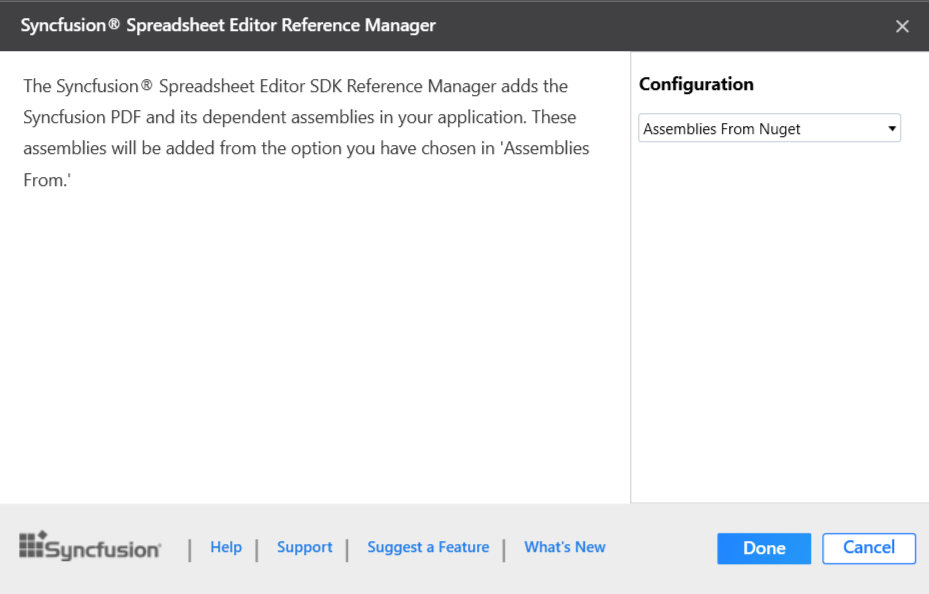 Syncfusion Reference Manger Wizard