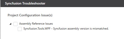 Assembly version mismatched issue shown in Troubleshooter wizard