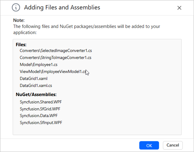 Syncfusion<sup style="font-size:70%">®</sup> WPF Item template details