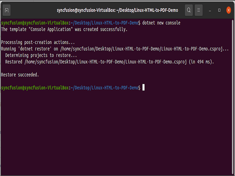 Convert HTMLToPDF Linux Step1