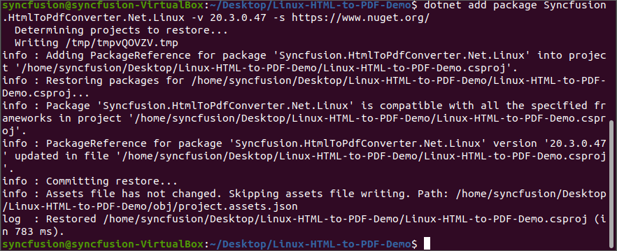Convert HTMLToPDF Linux Step2