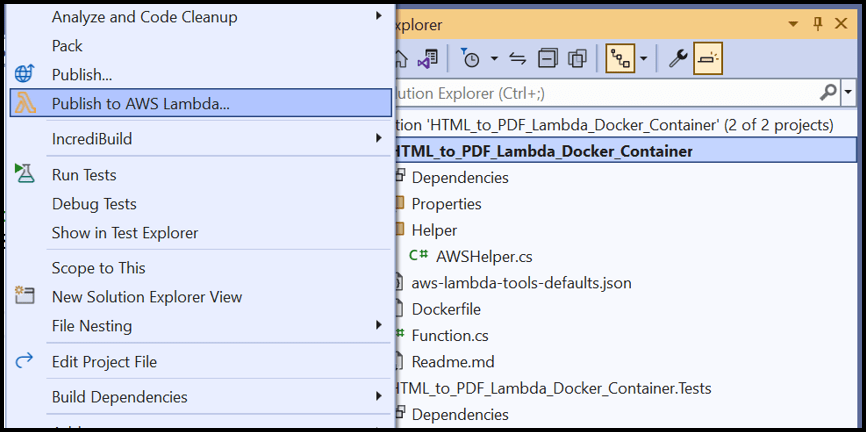 Convert HTMLToPDF AWS Lambda Step5