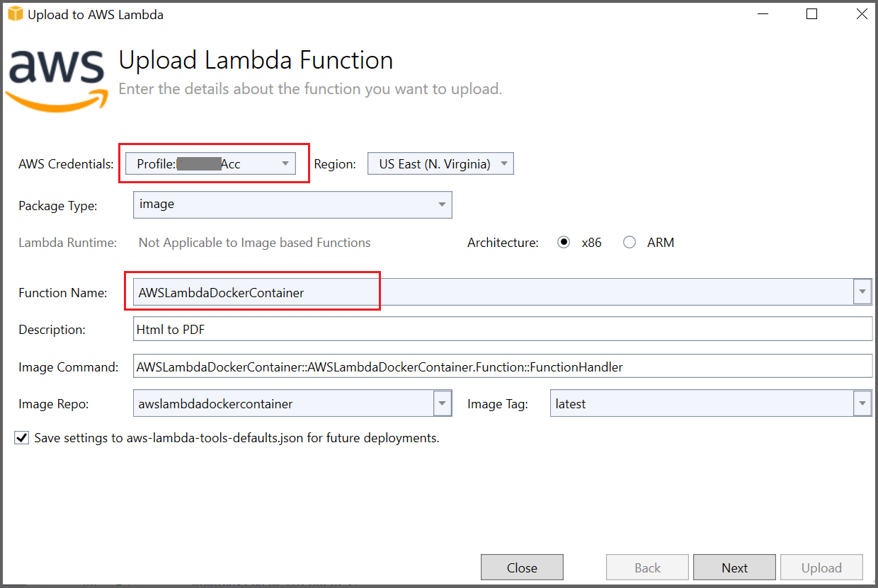 Convert HTMLToPDF AWS Lambda Step6