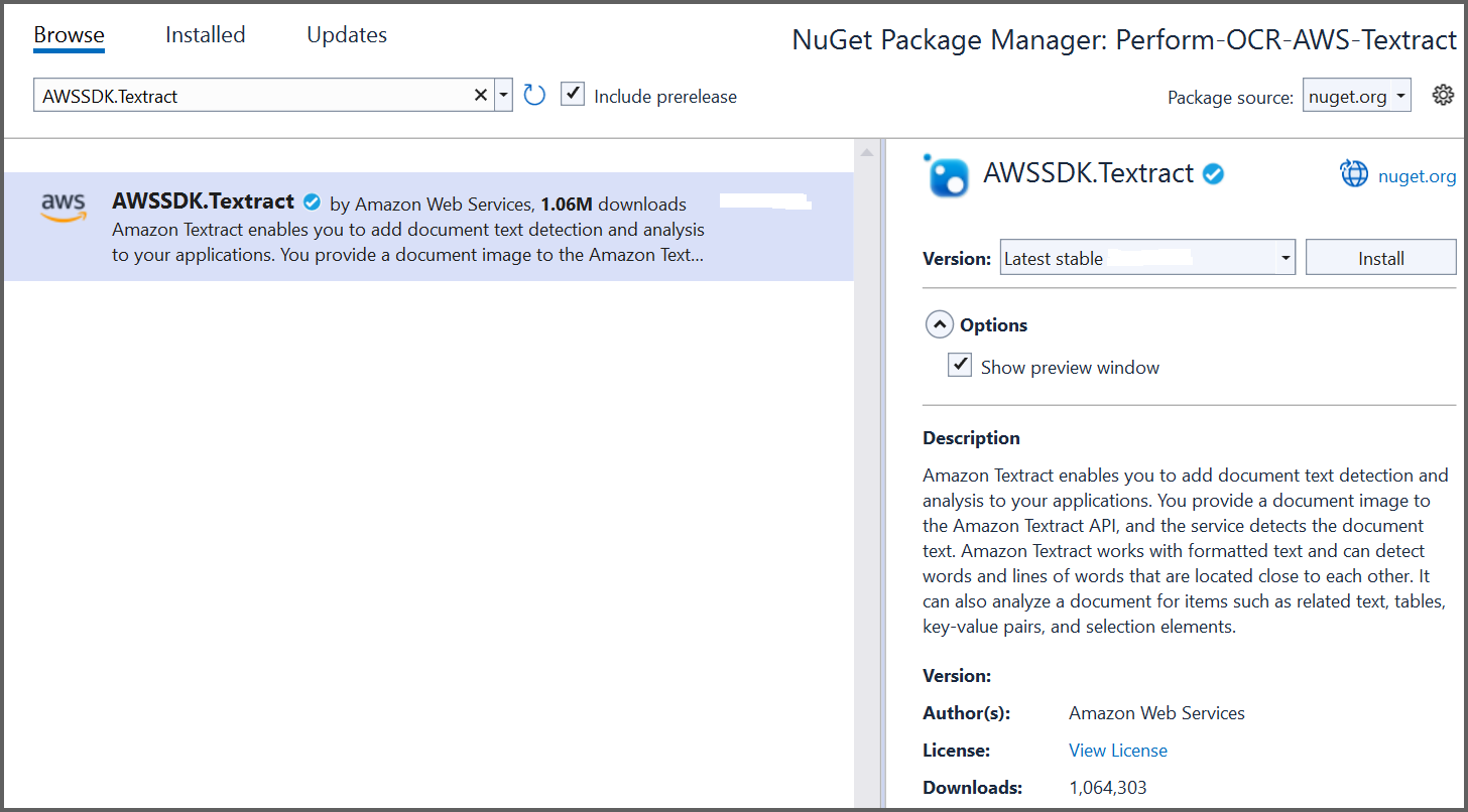 NuGet package installation2
