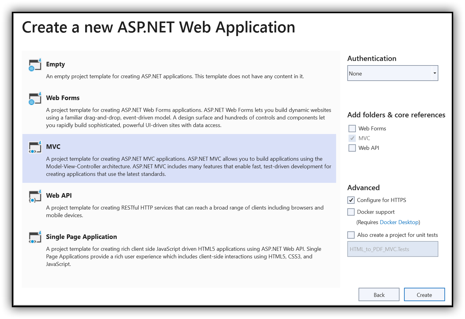 ASP.NET MVC project configuration2