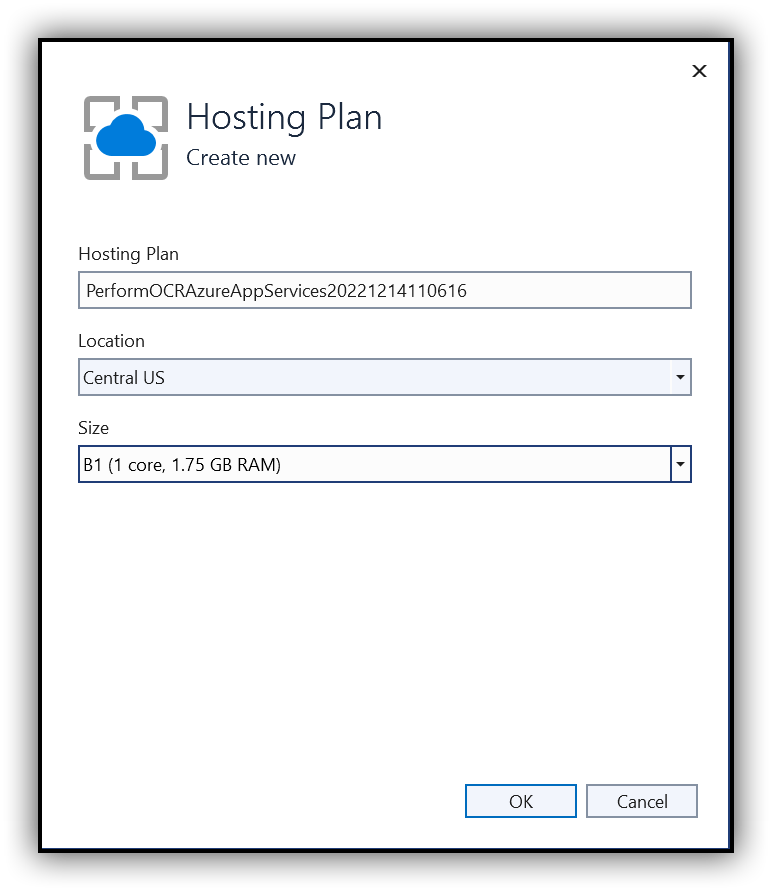 Configure hosting plan
