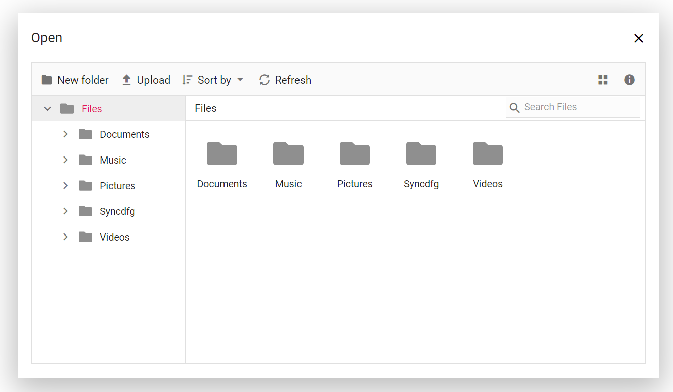 File Manager inside dialog 